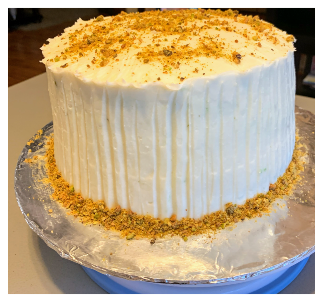 Three-layer Pistachio cake